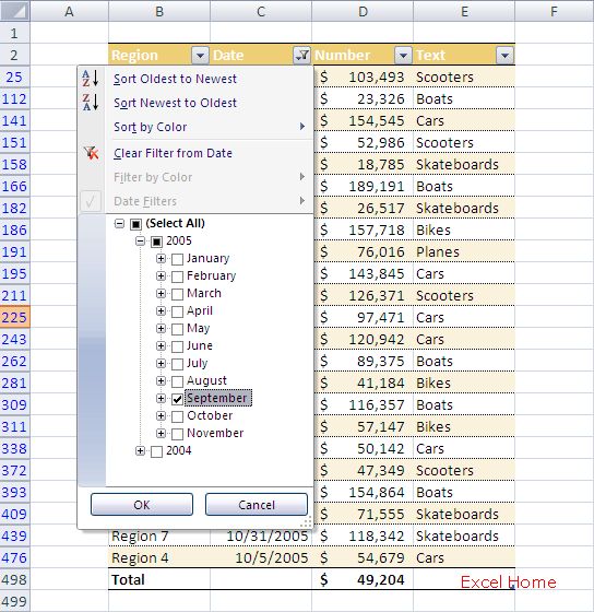 Tables Part 4_自动筛选的改进（二）_Excel 2007新知